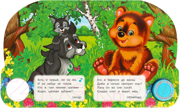 Изображение товара Музыкальная книга Умка Пушистые загадки 1 кнопка 3 песенки / 9785506085201 (Степанов В.А.)