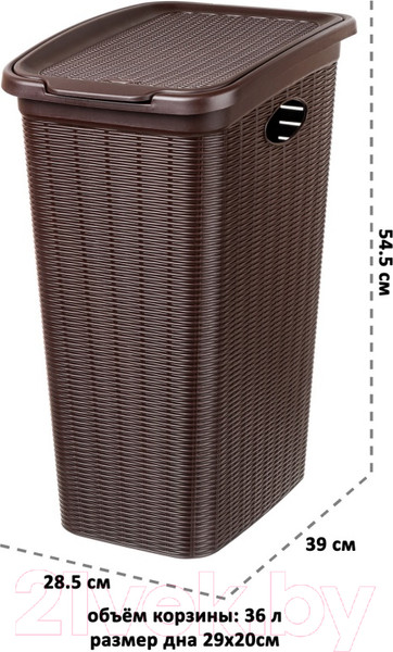 Изображение товара Корзина для белья El Casa Элеганс / 640506 (коричневый)