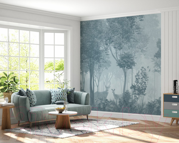 Изображение товара Фотообои листовые ФабрикаФресок Олени в Лесу / 943270 (300x270)