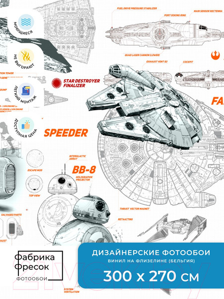 Изображение товара Фотообои листовые ФабрикаФресок Звездные войны Star Wars Корабли / 963270 (300x270)