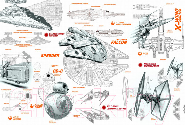 Изображение товара Фотообои листовые ФабрикаФресок Звёздные войны Star Wars Корабли / 964270 (400x270)