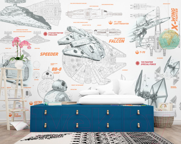 Изображение товара Фотообои листовые ФабрикаФресок Звёздные войны Star Wars Корабли / 964270 (400x270)