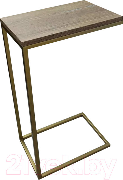 Изображение товара Приставной столик BZT Simmin Golden SCGW001 (золотое основание/коричневая доска)