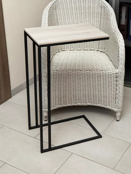 Изображение товара Приставной столик BZT Simmin Duo SDBL001 (черное двойное основание/светлая доска)