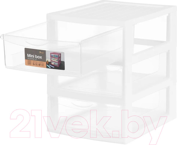 Изображение товара Органайзер для хранения El Casa 640509 (белый/прозрачный)