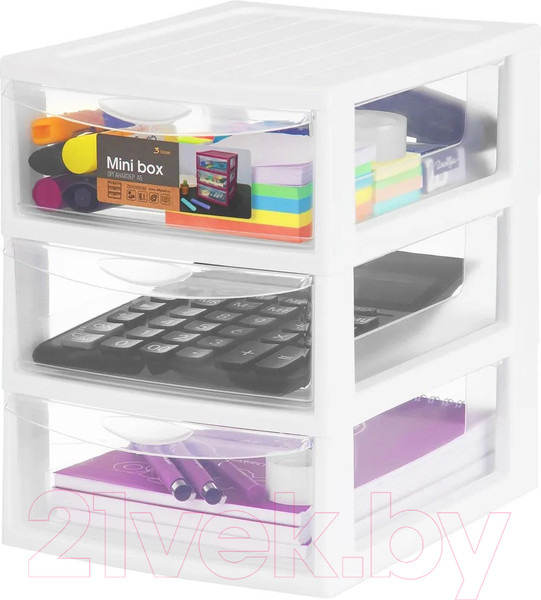 Изображение товара Органайзер для хранения El Casa 640509 (белый/прозрачный)