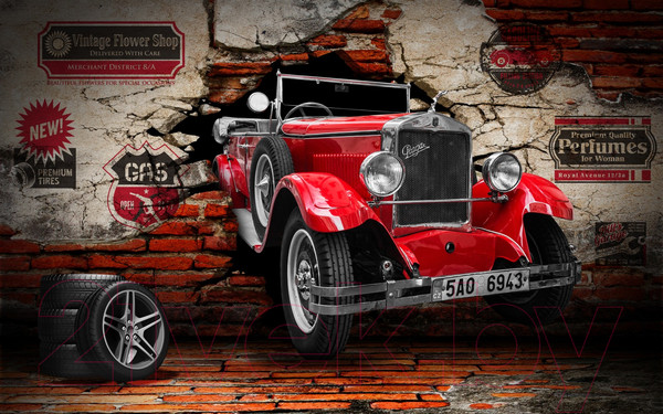 Изображение товара Фотообои листовые ФабрикаФресок Винтажный Автомобиль. Для Гаража / 1061160 (160x100)
