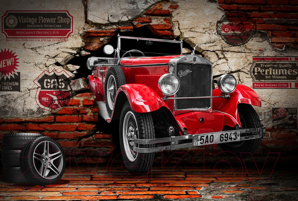 Изображение товара Фотообои листовые ФабрикаФресок Винтажный Автомобиль. Для Гаража / 1064270 (400x270)