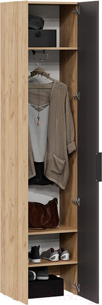 Изображение товара Шкаф-пенал ТриЯ Асти комбинированный (дуб крафт золотой/антрацит)