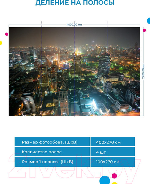 Изображение товара Фотообои листовые ФабрикаФресок Ночной Город. Ночной Бангкок. Азия / 1104270 (400x270)