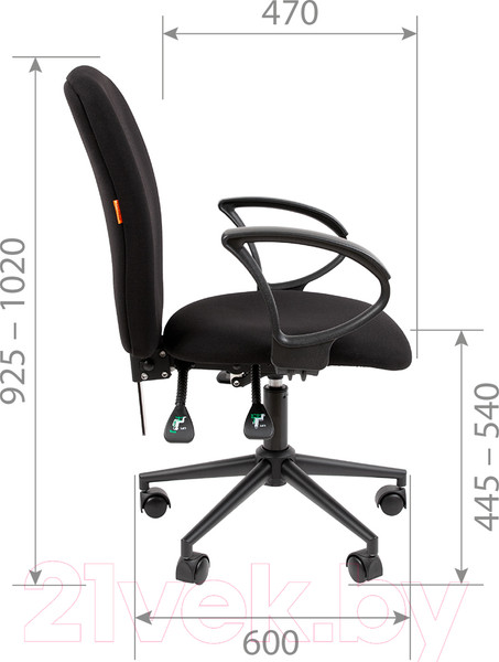 Изображение товара Кресло офисное Chairman 9801 (ткань Т13 серый/черный)