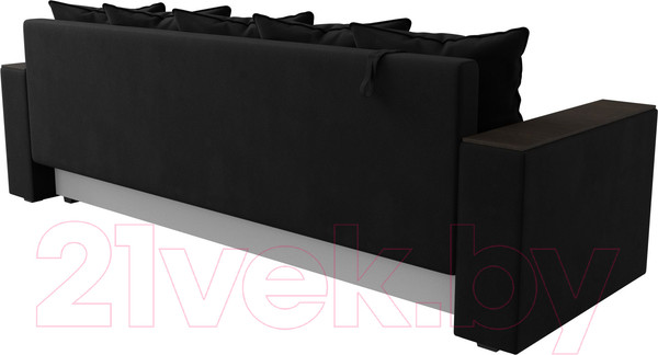 Изображение товара Диван Лига Диванов Дубай Лайт полки справа / 114354 (микровельвет черный)