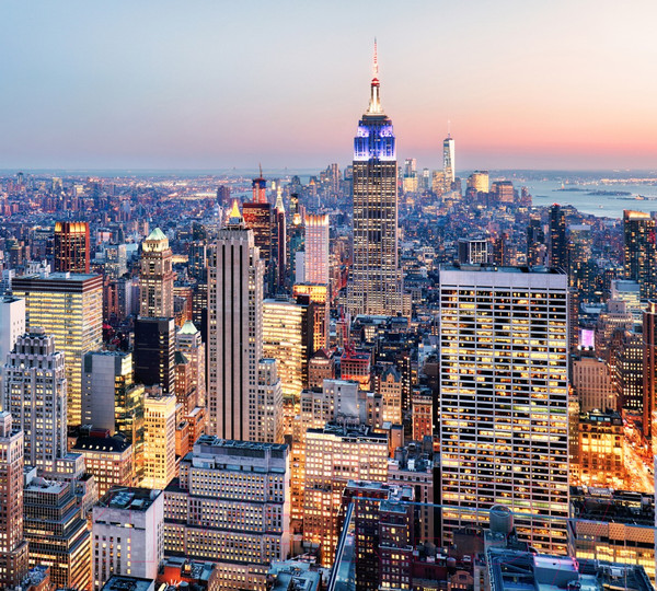 Изображение товара Фотообои листовые ФабрикаФресок Вечерний Нью-Йорк. Вечерний Город / 1123270 (300x270)