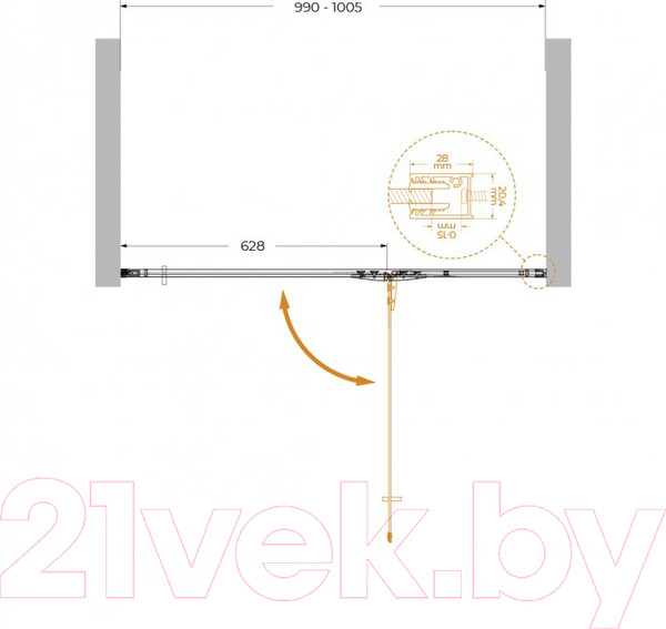Изображение товара Душевая дверь Cezares Liner-B-12-100-C-Cr-R