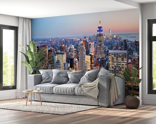 Изображение товара Фотообои листовые ФабрикаФресок Вечерний Нью-Йорк. Вечерний Город / 1124270 (400x270)