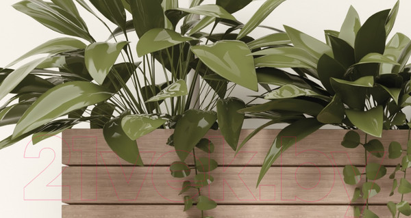 Изображение товара Фотообои листовые ФабрикаФресок Абстракция. Полки с Растениями / 1153270 (300x270)