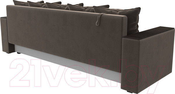 Изображение товара Диван Лига Диванов Дубай Лайт полки справа / 114366 (велюр коричневый)