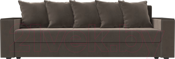 Изображение товара Диван Лига Диванов Дубай Лайт полки справа / 114366 (велюр коричневый)