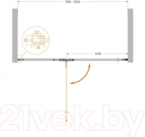 Изображение товара Душевая дверь Cezares Liner-B-12-120-C-Cr-L