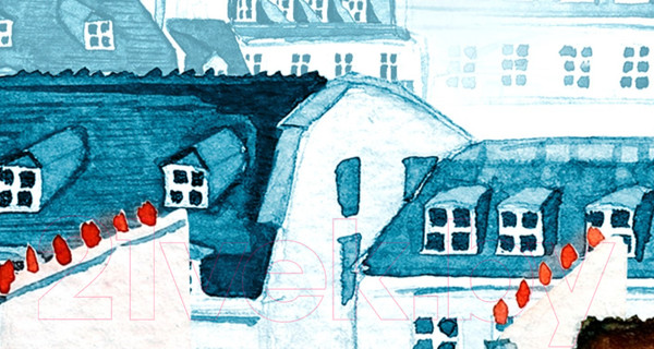 Изображение товара Фотообои листовые ФабрикаФресок Живопись. Акварельный Разноцветный Париж / 1163270 (300x270)