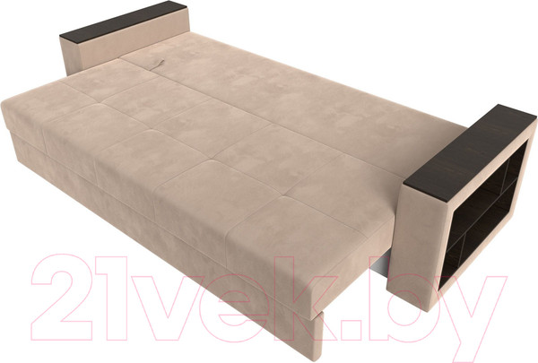 Изображение товара Диван Лига Диванов Дубай Лайт полки справа / 114369 (велюр бежевый)