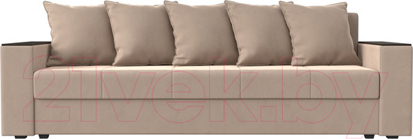 Изображение товара Диван Лига Диванов Дубай Лайт полки справа / 114369 (велюр бежевый)