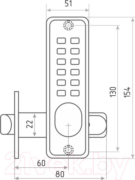Изображение товара Замок накладной Нора-М 231 (черный)