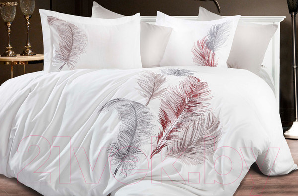 Изображение товара Комплект постельного белья Dantela Vita Iz с вышивкой 200x220 / 11562 (белый)