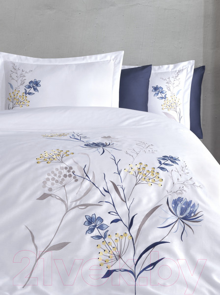 Изображение товара Комплект постельного белья Dantela Vita Nilifer с вышивкой 200x220 / 11686 (белый)