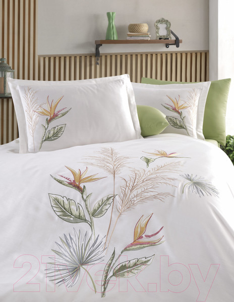 Изображение товара Комплект постельного белья Dantela Vita Starlice с вышивкой 200x220 / 11687 (кремовый)