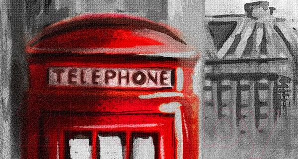 Изображение товара Фотообои листовые ФабрикаФресок Живопись. Черно-белый Акварельный Лондон. БигБен / 1173270 (300x270)