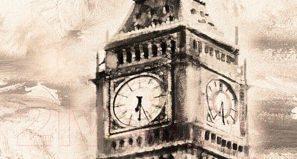 Изображение товара Фотообои листовые ФабрикаФресок Живопись. Акварельный Лондон. Бигбен / 1182270 (200x270)