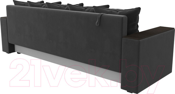 Изображение товара Диван Лига Диванов Дубай Лайт полки справа / 114370 (велюр серый)