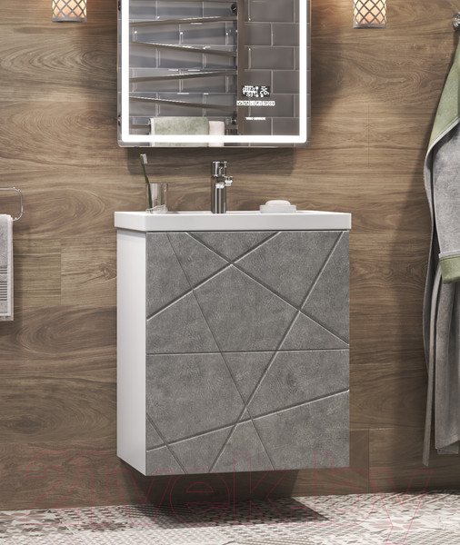 Изображение товара Тумба под умывальник Vigo Geometry 500-0-2 (бетон)