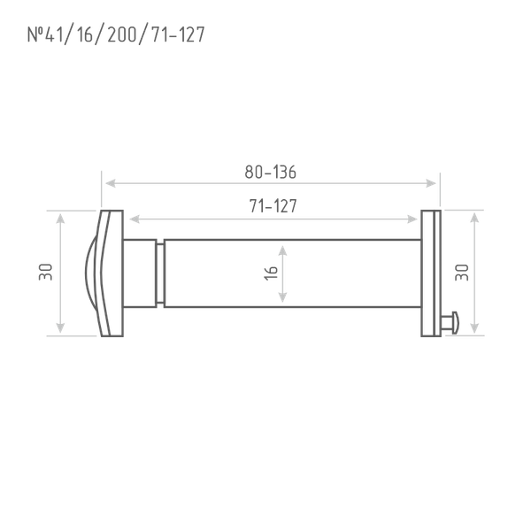 Изображение товара Глазок дверной Нора-М №41ЦК/16/200/71-127 (матовый хром)