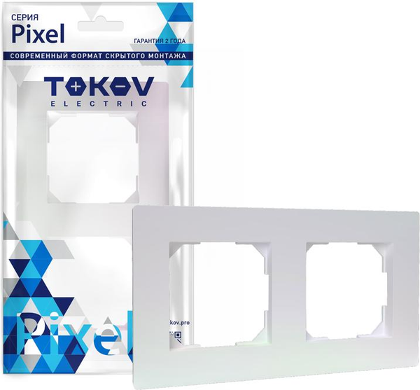 Изображение товара Рамка для выключателей и розеток Tokov Electric Pixel TKE-PX-RM2-C04 (перламутровый)