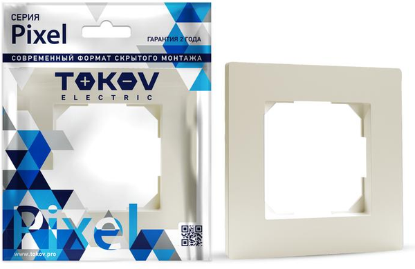 Изображение товара Рамка для выключателей и розеток Tokov Electric Pixel TKE-PX-RM1-C02 (бежевый)