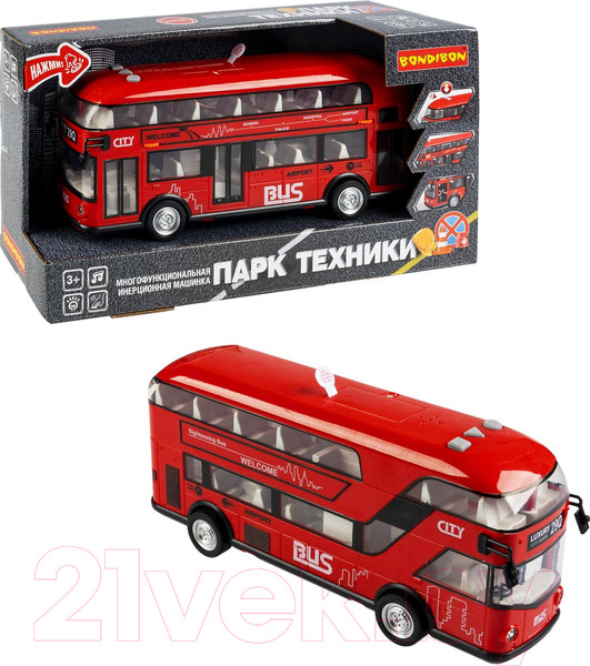 Изображение товара Автобус игрушечный Bondibon Двухэтажный / ВВ6081