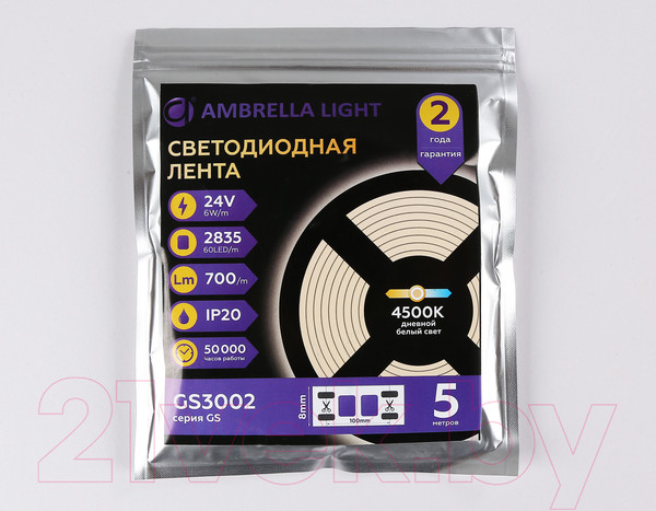 Изображение товара Светодиодная лента Ambrella 2835 60Led 6W 4500K / GS3002
