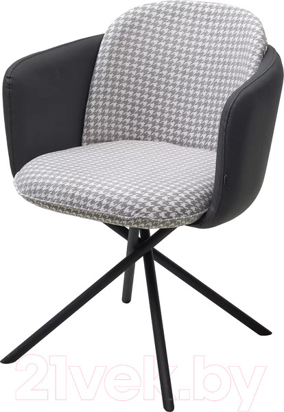 Изображение товара Стул M-City Лилу Данс поворотный / 480M05680 (уют грей клык/Orakul 998 темно-серый/черный)