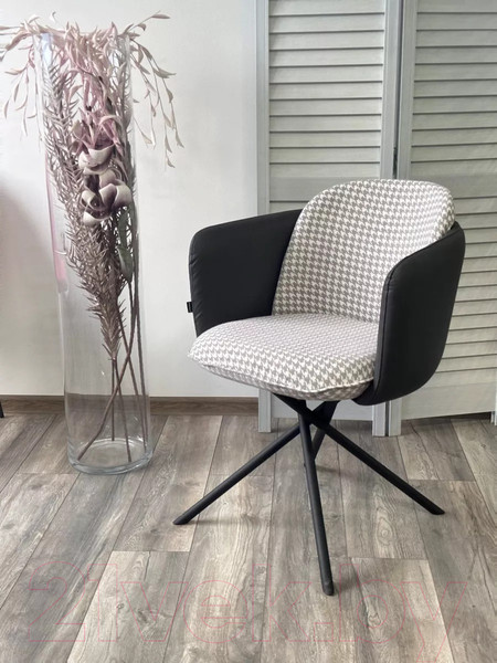 Изображение товара Стул M-City Лилу Данс поворотный / 480M05680 (уют грей клык/Orakul 998 темно-серый/черный)