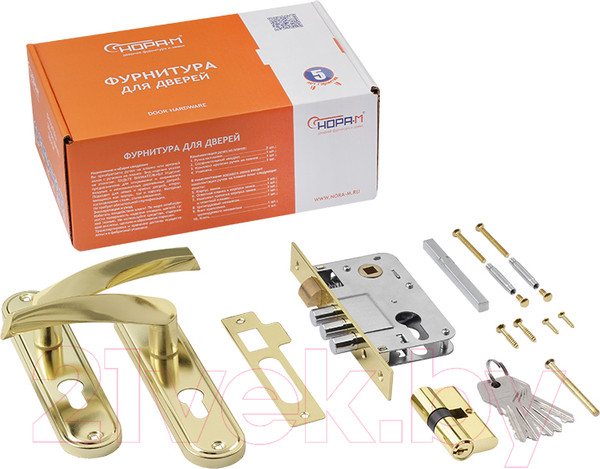 Изображение товара Замок врезной Нора-М 700А-61.5мм (золото)