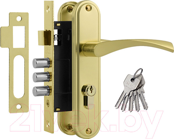 Изображение товара Замок врезной Нора-М 700А-61.5мм (золото)