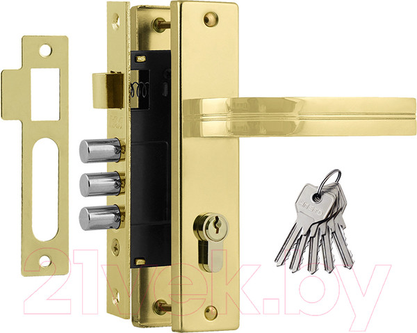 Изображение товара Замок врезной Нора-М 706К-61.5мм (золото)