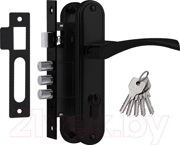 Изображение товара Замок врезной Нора-М 700А-61.5мм (черный)