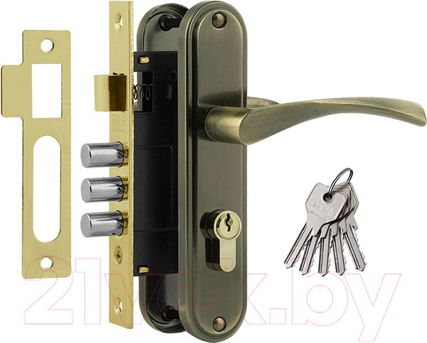 Изображение товара Замок врезной Нора-М 700А-61.5мм (старая бронза)