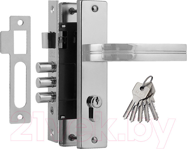 Изображение товара Замок врезной Нора-М 706К-61.5мм (хром)