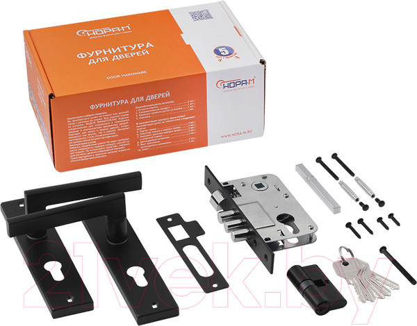 Изображение товара Замок врезной Нора-М 708К-61.5мм (черный)