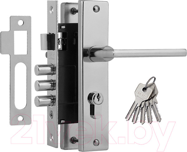 Изображение товара Замок врезной Нора-М 708К-61.5мм (хром)