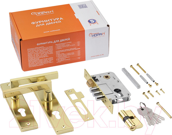 Изображение товара Замок врезной Нора-М 708К-61.5мм (золото)